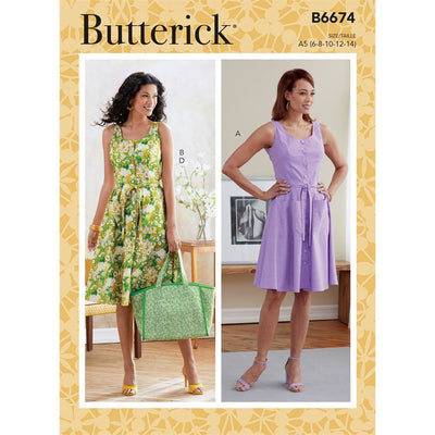 Butterick Pattern B6674 Misses Dress Sash and Bag 6674 Image 1 From Patternsandplains.com
