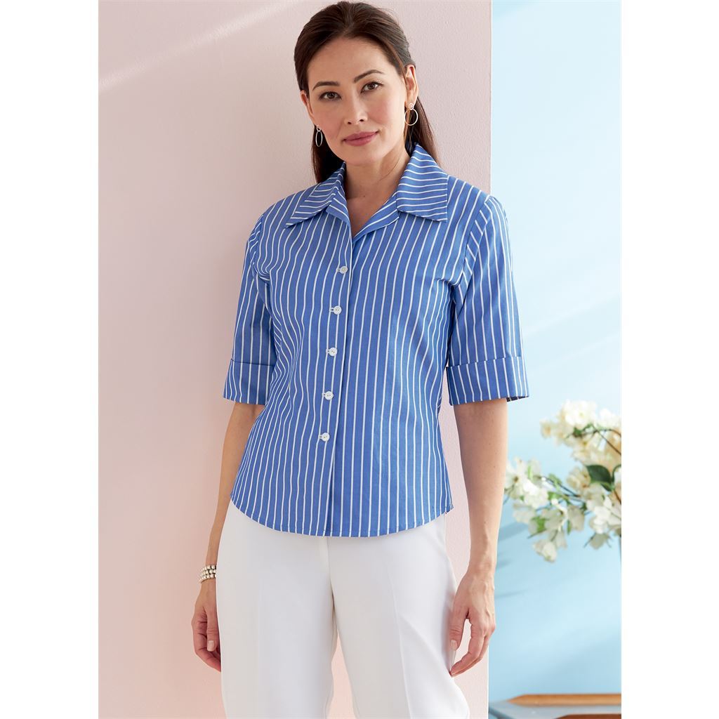 Butterick Pattern B6753 Misses Misses Petite Button Down Shirts 6753 Image 2 From Patternsandplains.com