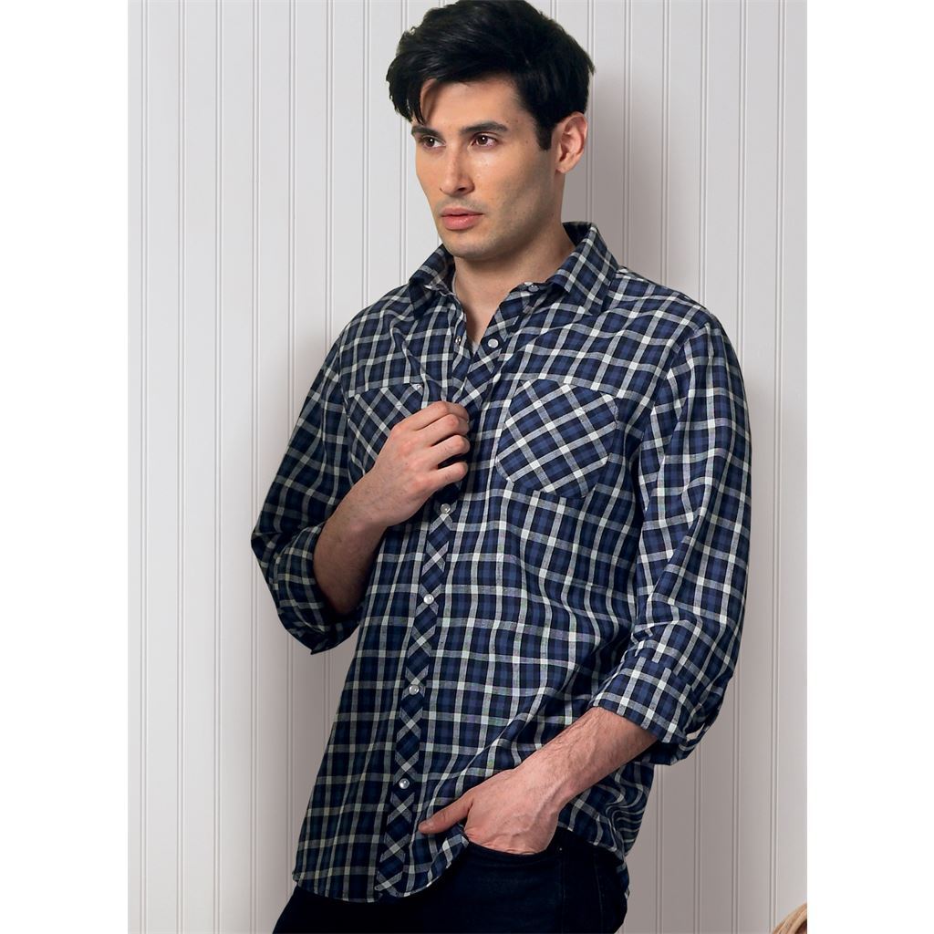 Butterick Pattern B6841 Unisex Button Down Shirts 6841 Image 3 From Patternsandplains.com