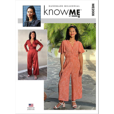 Know Me Pattern ME2008 Misses and Womens Jumpsuit by Handmade Millennial 2008 Image 1 From Patternsandplains.com