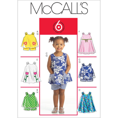 McCall's Pattern M5416 Toddlers Tops Dresses and Shorts 5416 Image 1 From Patternsandplains.com
