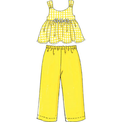 McCall's Pattern M6017 Toddlers Childrens Tops Dresses Shorts And Pants 6017 Image 6 From Patternsandplains.com.jpg