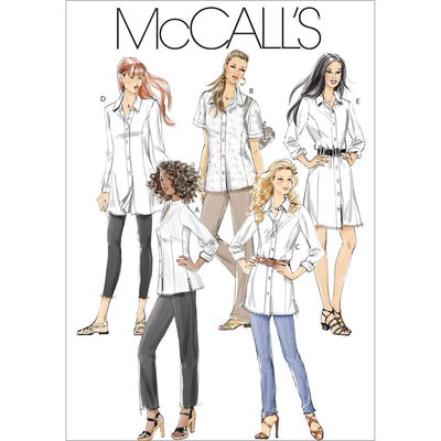 McCall's Pattern M6124 Misses Miss Petite Womens Womens Petite Shirts In 3 Lengths 6124 Image 1 From Patternsandplains.com