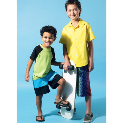 McCall's Pattern M6548 Childrens Boys Shirt Top and Shorts 6548 Image 2 From Patternsandplains.com.jpg