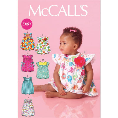 McCall's Pattern M7107 Infants Rompers 7107 Image 1 From Patternsandplains.com