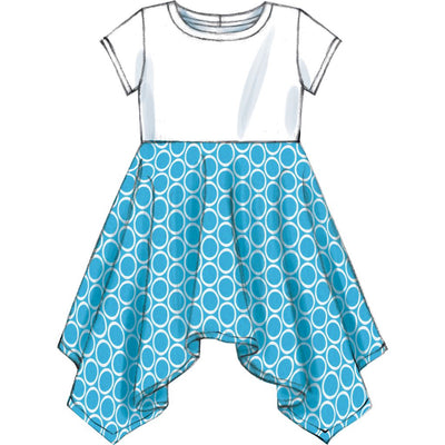 McCall's Pattern M7309 Childrens Girls Handkerchief Hem Dresses 7309 Image 4 From Patternsandplains.com.jpg