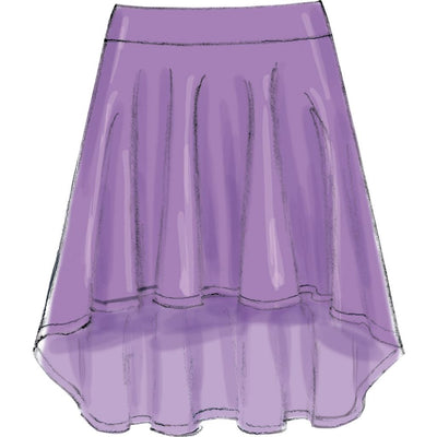 McCall's Pattern M7345 Childrens Girls Straight Handkerchief or High Low Hem Skirts 7345 Image 3 From Patternsandplains.com.jpg