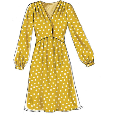 McCall's Pattern M7381 Misses Pleated Dresses with Optional Front Tie 7381 Image 5 From Patternsandplains.com.jpg