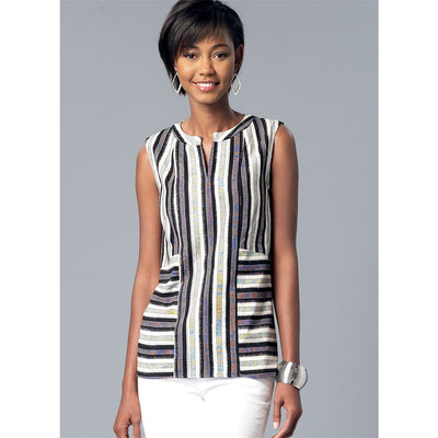 McCall's Pattern M7390 Misses Split Neck Seam Detail Tops 7390 Image 2 From Patternsandplains.com.jpg