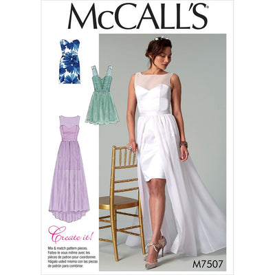 McCall's Pattern M7507 Misses Mix and Match Sweetheart Dresses 7507 Image 1 From Patternsandplains.com