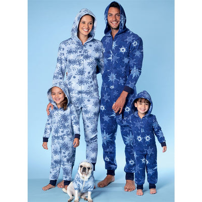 McCall's Pattern M7518 Mens Misses Boys Girls Childrens Hooded Jumpsuits and Dog Coat with Kangaroo Pocket 7518 Image 4 From Patternsandplains.com.jpg