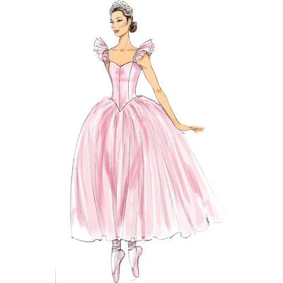 McCall's Pattern M7615 Misses Ballet Costumes with Fitted Boned Bodice and Skirt and Sleeve Variations 7615 Image 4 From Patternsandplains.com.jpg