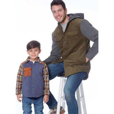 McCall's Pattern M7638 Mens and Boys Lined Button Front Jackets with Hood Options 7638 Image 2 From Patternsandplains.com.jpg