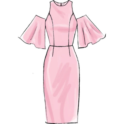 McCall's Pattern M7654 Misses Miss Petite Dresses with Mix and Match Shoulder Sleeve and Skirt Variations 7654 Image 3 From Patternsandplains.com.jpg