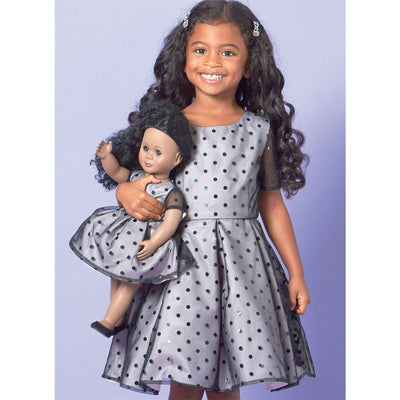 McCall's Pattern M7707 Children Girls Dresses and 18 Doll Dress 7707 Image 2 From Patternsandplains.com.jpg