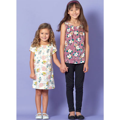 McCall's Pattern M7709 Children Girls Tops Dresses and Leggings 7709 Image 2 From Patternsandplains.com.jpg