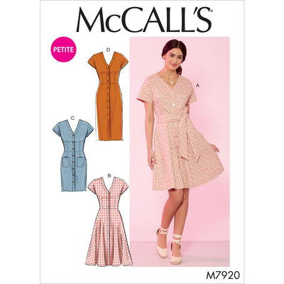 McCall's Pattern M7920 Misses Miss Petite Dresses and Belt 7920 Image 1 From Patternsandplains.com