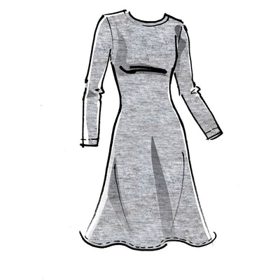 McCall's Pattern M8064 #NoraMcCalls Misses Knit Dresses with V Crew or Scoop Necklines 8064 Image 4 From Patternsandplains.com