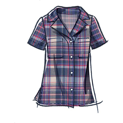 McCall's Pattern M8067 #LivMcCalls Misses Button Front Tops with Collar and Sleeve Options 8067 Image 4 From Patternsandplains.com