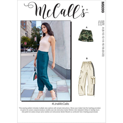 McCall's Pattern M8099 #LinaMcCalls Misses Shorts and Pants 8099 Image 1 From Patternsandplains.com