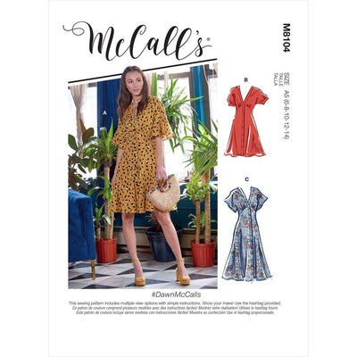 McCall's Pattern M8104 #DawnMcCalls Misses Dresses 8104 Image 1 From Patternsandplains.com