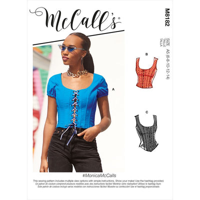 McCall's Pattern M8182 #MonicaMcCalls Misses Tops 8182 Image 1 From Patternsandplains.com