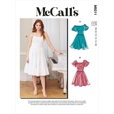 McCall's Pattern M8211 Misses and Womens Dresses 8211 Image 1 From Patternsandplains.com