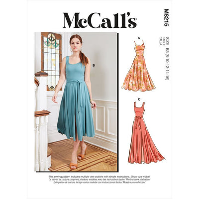 McCall's Pattern M8215 Misses and Womens Dresses 8215 Image 1 From Patternsandplains.com