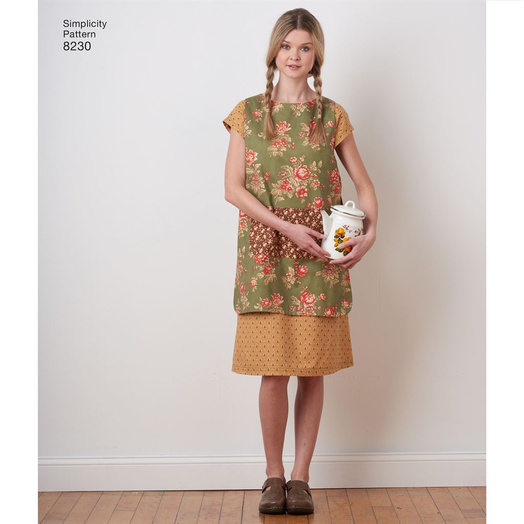 Simplicity Pattern 8230 Womens Dottie Angel Reversible Apron Dress and Tabard Image 1 From Patternsandplains.com