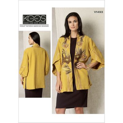 Vogue Pattern V1493 Misses Tulip Banded Sleeve Kimono Jacket 1493 Image 1 From Patternsandplains.com