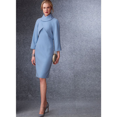 Vogue Pattern V1736 Misses Lined Raglan Sleeve Jacket and Funnel Neck Dress 1736 Image 4 From Patternsandplains.com