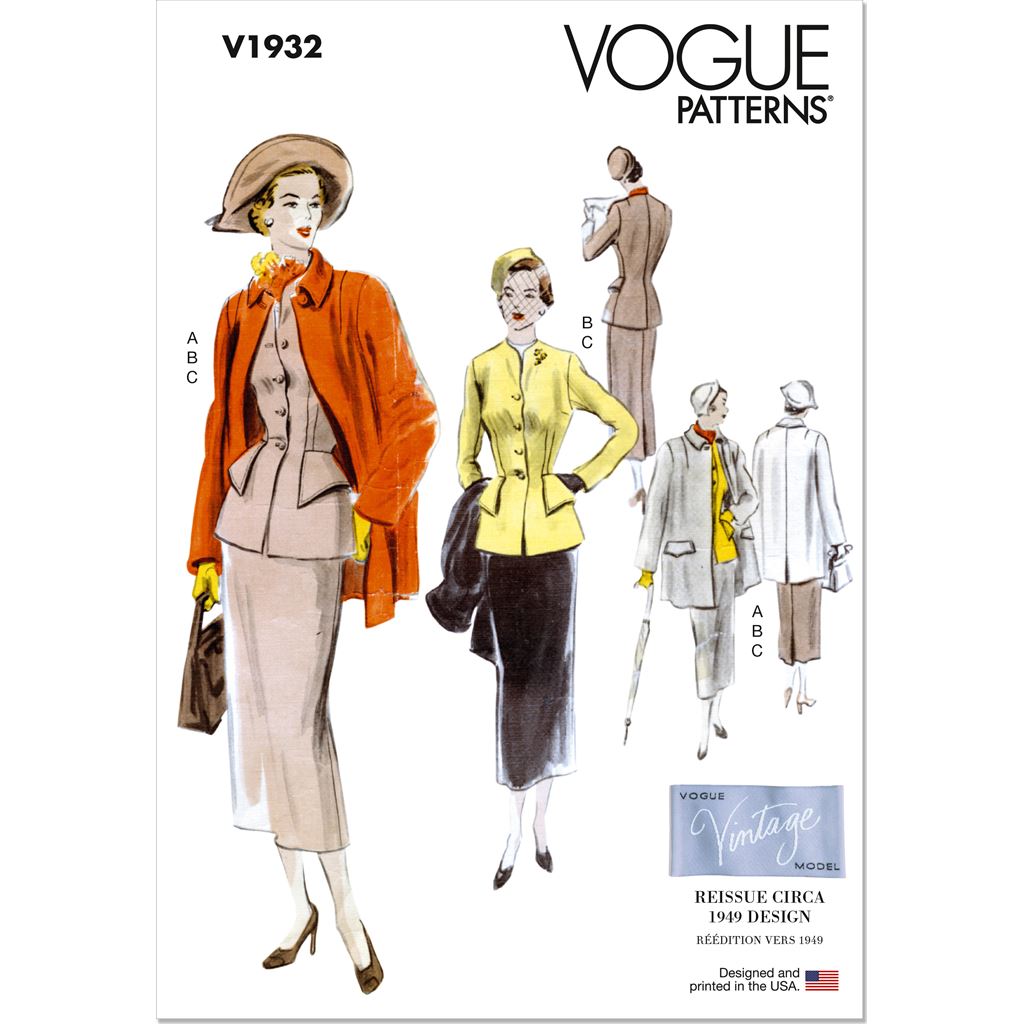 Vogue Pattern V1932 Misses Vintage Suit and Coat 1932 Image 1 From Patternsandplains.com