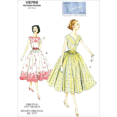 Vogue Pattern V8789 Misses Misses Petite Dress and Cummerbund 8789 Image 1 From Patternsandplains.com