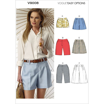 Vogue Pattern V9008 Misses Shorts 9008 Image 1 From Patternsandplains.com