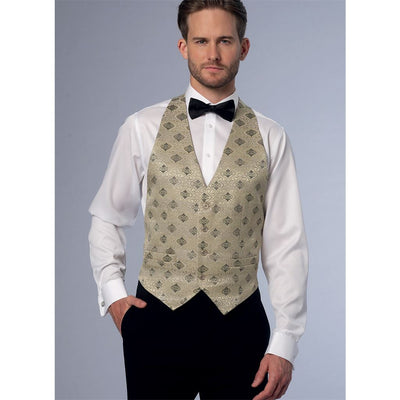 Vogue Pattern V9073 Mens Vest Cummerbund Pocket Square and Ties 9073 Image 14 From Patternsandplains.com.jpg