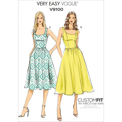 Vogue Pattern V9100 Misses Dress 9100 Image 1 From Patternsandplains.com