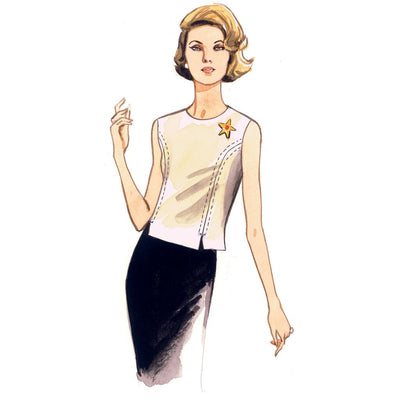 Vogue Pattern V9187 Misses Jewel or Scoop Neck Princess Seam Tops 9187 Image 3 From Patternsandplains.com.jpg