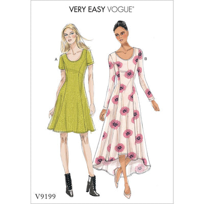 Vogue Pattern V9199 Misses Knit Fit and Flare Dresses 9199 Image 1 From Patternsandplains.com