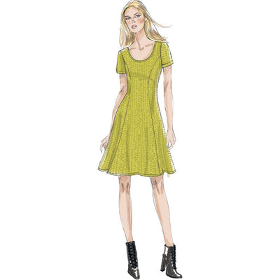 Vogue Pattern V9199 Misses Knit Fit and Flare Dresses 9199 Image 3 From Patternsandplains.com.jpg