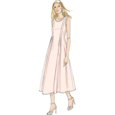 Vogue Pattern V9236 Misses Released Pleat Fit and Flare Dresses 9236 Image 2 From Patternsandplains.com.jpg