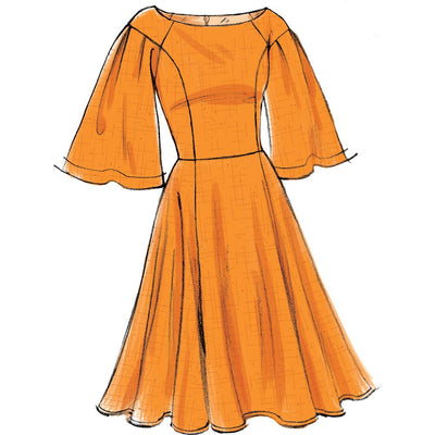 Vogue Pattern V9239 Misses Princess Seam Dresses with Sleeve and Skirt Variations 9239 Image 5 From Patternsandplains.com.jpg