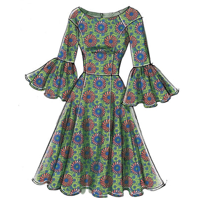 Vogue Pattern V9239 Misses Princess Seam Dresses with Sleeve and Skirt Variations 9239 Image 6 From Patternsandplains.com.jpg