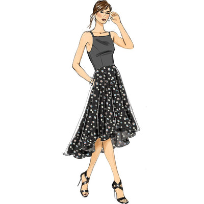 Vogue Pattern V9252 Misses Princess Seam High Low Dresses with Pockets 9252 Image 3 From Patternsandplains.com.jpg