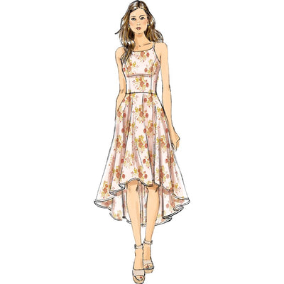 Vogue Pattern V9252 Misses Princess Seam High Low Dresses with Pockets 9252 Image 4 From Patternsandplains.com.jpg