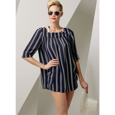 Vogue Pattern V9255 Misses Lined Halter Bra and Shorts and Square Neck Coverup with Pockets 9255 Image 3 From Patternsandplains.com.jpg
