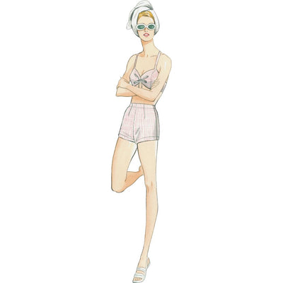 Vogue Pattern V9255 Misses Lined Halter Bra and Shorts and Square Neck Coverup with Pockets 9255 Image 5 From Patternsandplains.com.jpg