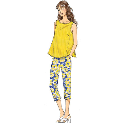 Vogue Pattern V9258 Misses Sleeveless Tops with Pull On Pants 9258 Image 3 From Patternsandplains.com.jpg