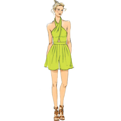 Vogue Pattern V9259 Misses Criss Cross Halter Romper and Jumpsuit with Length Variations 9259 Image 3 From Patternsandplains.com.jpg