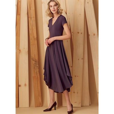 Vogue Pattern V9268 Misses Knit V Neck Draped Dresses 9268 Image 3 From Patternsandplains.com.jpg