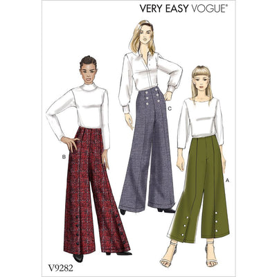 Vogue Pattern V9282 Misses High Waisted Pants with Button Detail 9282 Image 1 From Patternsandplains.com